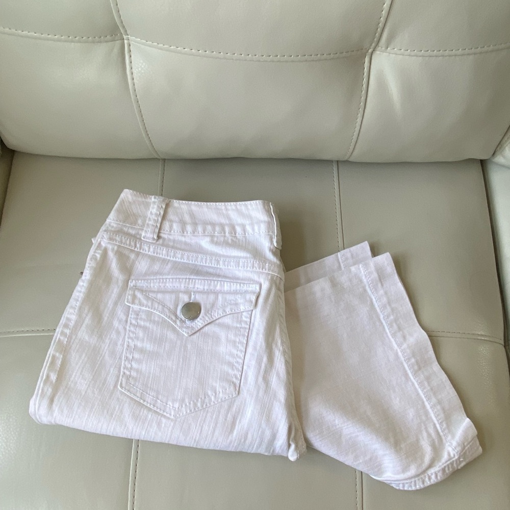 INC curvy fit bootcut white jeans - size 2 - Picture 2 of 5
